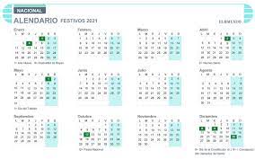 Los días festivos en españa. Calendario Laboral 2021 Festivos Y Puentes Economia