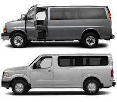 10 Passenger Vans Gmc Savana Vs Nissan Nv 3500 8 Passenger Vehicles Passenger Vehicle 15 Passenger Van