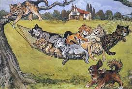 Wain did traditional paintings as well, right up until his death. Louis Wain Catnap Canvas Print Buy
