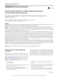 Resources for getting our kids involved with breast cancer awareness month. Physical Activity Programs For Children Diagnosed With Cancer An International Environmental Scan Request Pdf