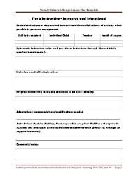 Tiered Lesson Plan Template