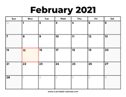 Just click print right from your browser. February 2021 Calendar