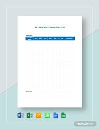 20 Bathroom Cleaning Schedule Templates Pdf Doc Free