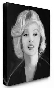 Stupell Industries Marilyn Portrait Vintage Hollywood Movie Star Classic  Illustration Canvas Wall Art by Jadei Graphics