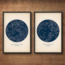 Star Map Print Set Of 2 Astronomy Print Star Chart Print Etsy In 2021 Constellation Chart Star Map Map Print
