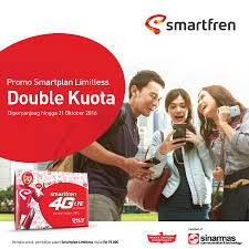 Seluruh add on paket smart plan telah berakhir masa promonya pada tanggal 24 februari 2015. Smartfren Fren Promo Double Kuota Diperpanjang Hingga 31 Oktober 2016 Isi Smartplan Limitless 75 Rb 5gb Isi 100rb 8gb Dan Isi 150rb 16gb Buruan Langganan Cek Info Lengkapnya Klik Bit Ly Dobelkuota Facebook