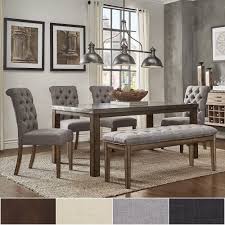 The dining chairs around the table have ornate carvings. Our Best Dining Room Bar Furniture Deals Diseno De Interiores Salas Sillas Tapizadas Muebles De Comedor