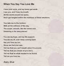 When You Say You Love Me - When You Say You Love Me Poem by Baby Blue