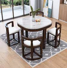 For smaller homes, we have a great selection of dining sets with 4 chairs in many shapes and sizes to fit even the most unique spaces. Marble Dining Table With 4 Chairs Set Combination Simple Modern Small Apartment Home Kitchen Furniture Dining Tables Aliexpress Dining Table Marble Space Saving Dining Table Granite Dining Table