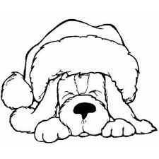 Sleeping Dog In Santa Hat Coloring Page Puppy Coloring Pages Christmas Coloring Pages Christmas Colors
