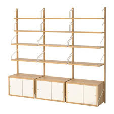 Svalnas Wall Mounted Storage Combination Bamboo White 76x13 3 4x69 1 4 Ikea Shelving Wall Mounted Shelves Shelves