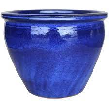 Perfect for weddings, proms, and other events Velvet Ceramic Planter 15in Imperial Blue At Home