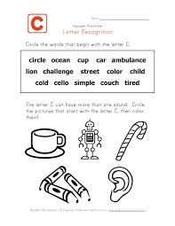 C · cab · cabin · cactus · cage · caiman · cake · calculator · calendar Letter C Words Alphabet Recognition Page Alphabet Recognition Word Recognition Letter Recognition