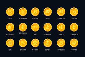 Set Of Cryptocurrency Coins Cryptocurrency Coins Online Wallet
