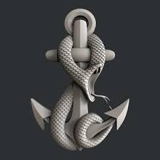 3d Stl Models For Cnc Or 3d Printer Snake Anchor Etsy 3d Printer 3dprinting Design Stl