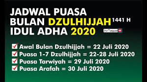 Lalu apa nama puasa tersebut ? Mau Puasa Idul Adha 2020 Ini Dia Jadwalnya Youtube