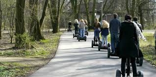 Segue is a verb that means to move without stopping from one topic, song, etc., to another. segway, on the other hand, is a trademarked name for an electric transportation device. Segway Hannover De