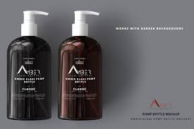 Amber Glass Pump Bottle Mockup Amber Glass Bottle Mockup Bottle