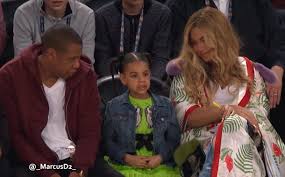 Sport GIFs & random things: Jay Z, Beyonce, Blue Ivy reaction oh hell no.  NBA All-Star game 2-19-17.