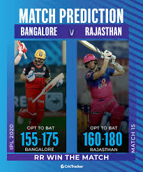 Rr are likely to drop robin uthappa and get in manan vohra at his place. Rcb Vs Rr Match Prediction Who Will Win Todays Match Dream11 Ipl 2020 Match 15