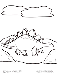 Detailed stegosaurus coloring page jurassic world. Dinosaur Coloring Pages Coloring With Kids