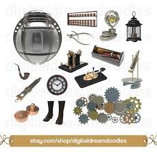 Steampunk Clipart Gears Clip Art Sci Fi Graphic Time Etsy Clip Art Victorian Clocks History Clipart