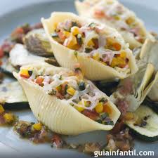 Conchiglioni Rellenos De Verduras Recetas Italianas Para Ninos Receta Recetas Italianas Pasta Con Verduras Verduras