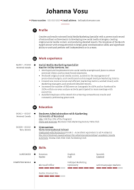 Digital & social media manager resume samples and examples of curated bullet points for your resume to help you get an interview. Social Media Marketing Specialist Resume Example Kickresume