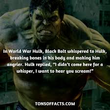 Thanos and thor traded blows during infinity (2013), thanos was stronger but didn't put thor down. In World War Hulk Black Bolt Whispered To Hulk Breaking Bones In His Body And Making Him Angrier Hulk Replied I Didn T World War Hulk Superhero Facts Hulk