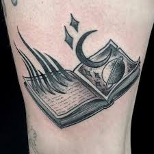 Had Such A Great Time Doing This Alchemist Magic Witchcraft Wicca Dark Magical Book Tattoo On The Amazing Inma Witchcraft Tattoos Tattoos Magic Tattoo