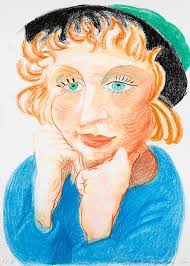 Bonhams : David Hockney (born 1937); Celia with Green Hat;