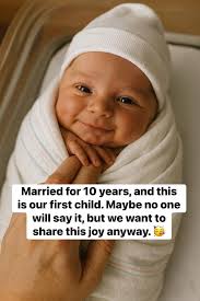 Couple welcomes first child after 10 years