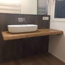 Mensola Bagno In Legno Massello Sospesa Porta Lavabo Su Misura Bagno Legno Mobile Bagno Lavandini Da Bagno