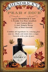 Hendrick S Pear Of Dice Gin Cocktail Recipes Cocktail Drinks Recipes Drinks Alcohol Recipes