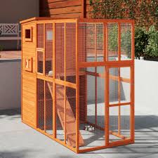 Outdoor cat enclosure made out of garage shelving and rabbit fence. Pawhut Esquina Outdoor Enclosure Ramp And Main Cat Cage Reviews Wayfair