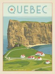 Anderson Design Group World Travel Canada Quebec S Perce Gaspe Peninsula Retro Travel Poster Canada Travel Travel Posters