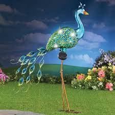 Outdoor lawn ornament statue bird peacock yard decor metallic metal. Outdoor Solar Lighted Stake Yard Metal Decoration Summer Garden Birds Ornaments Statues Lawn Ornaments Home Garden Worldenergy Ae