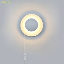 Modern Led Indoor Bedside Plug In Wall Lights Wall Mounted Lamp Round Wall Sconce Light Fixtures Warm Cold White 10w Aluminum Led Indoor Wall Lamps Aliexpress