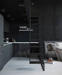 Idees Deco Des Moulures Et Boiseries Noires Interiors Black Interior Design Kitchen Interior Mini Loft