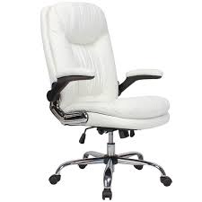 You can also choose between a sleek, chrome metal base—making it look more expensive than it actually is—or a more simpler black base. B2c2b Ergonomic Office Chair High Back Desk Chair With Flip Up Arms And Comfy Thick Cushion Leather Computer Chair Big And Tall 350lb Weight Capacity White