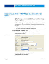 .stylus pro 7900 driver 6.74 details languages: Epson Stylus Pro 7900 9900 Halftone Printer Driver Manualzz