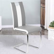 L'item « 2/4/6/8 gris chaise de salle à manger fauteuil de chaise latérale design rétro » est. Lot De 8 Chaises De Salle A Manger Simili Gris Et Blanc Dossier Incurve Style Minimaliste Moderne Achat Vente Chaise Cdiscount