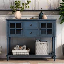 Find the perfect home furnishings at hayneedle, where you can buy online while you explore our room designs and curated looks for tips, ideas & inspiration to help you along the way. Sideboard Console Table With Bottom Shelf Farmhouse Wood Glass Buffet Storage Cabinet Living Room Home Furniture Aliexpress