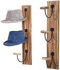 Mygift Wall Mounted Rustic Burnt Wood Metal Wire Vertical Hat Racks Set Of 2 Wall Mounted Hat Rack Vertical Hat Rack Diy Hat Rack
