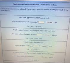 1 nautical mile = 1.1507794479 miles. Solved Applications Of Conversions Between Us And Metric Chegg Com