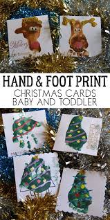 Easy santa card | arty crafty kids christmas tree thumbprint art | a dab of glue will do Reindeer Footprint And Handprint Christmas Tree Cards To Make