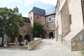 Burghof Schloss Neuenburg Freyburg Unstrut Momentaufnahme Saale Unstrut Burg Anwesen