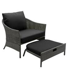 Free delivery best price guarantee guarantee. Allen Roth Patio Chair With Ottoman Black And Taupe Steel And Wicker Rona