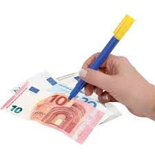 Permet de vérifier lauthenticité du filigrame qui apparaît sur un vrai billet. Stylo Detecteur De Faux Billets