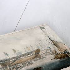 Launch of the East India Company's ship, the 'Edinburgh' in 1825 posters & prints by Edward Duncan